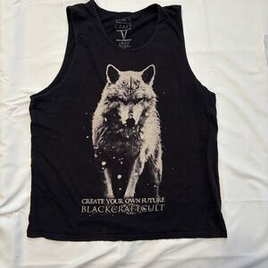 Men's Black Wolf Tank Top